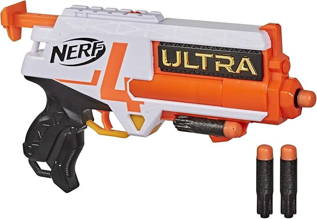 Nerf Ultra Four Dart Blaster - 4 Ultra Darts, Single-Shot Blasting, 2-Dart Storage - Compatible Only Ultra Darts