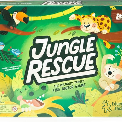 Educational Insights Jungle Rescue - Cute Preschool Board Games for Kids, Toddler Fine Motor Skills, Animal Matching Games for Toddlers 3-5, 2-Players, Boys and Girls Ages 3+