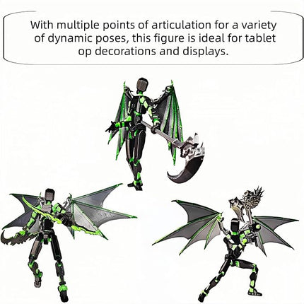 T13 Action Figure Assembly Completed, Upgraded 3D Printed T13 Action Figure, The Dummy 13 is Very Suitable for Office Desks and Birthday Cake Decorations