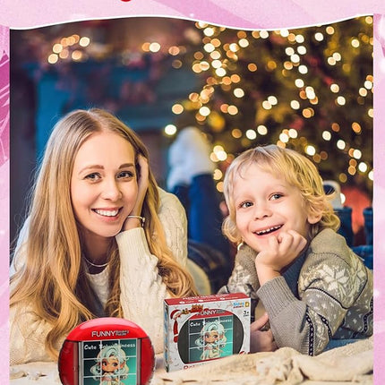 Rotating 3D Puzzle for Kids 3 4 5 6 7 Year Old, 4 Puzzles in 1, Handheld Game Fidget Toys for Travel, Cars & Plane, Fine Motor Skills Developing (Cute Little Princess)