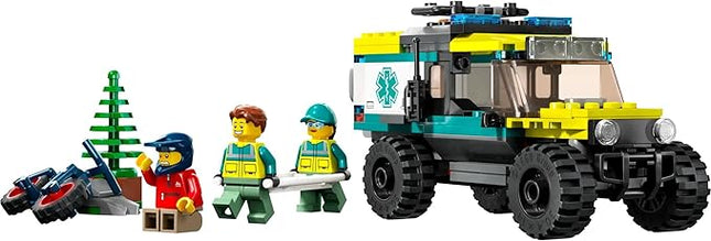 LEGO 40582 City 4x4 Off-Road Ambulance Rescue Limited Edition 2023 Set 6+ 162 Pieces with Cool Off-Road Vehicle and 3 Minfigures, Yellow Green and Red as Main Colours