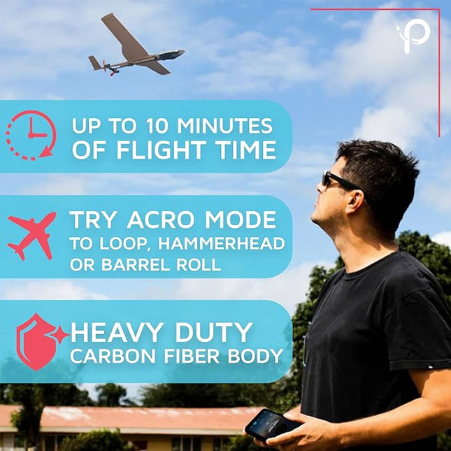POWERUP 4.0 The Next-Generation Smartphone Controlled Paper Airplane Kit, RC Controlled. Easy to Fly with Autopilot & Gyro Stabilizer. for Hobbyists, Pilots, Tinkerers.