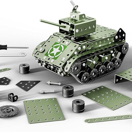 Lucky Doug STEM Building Projects Model Army Tank Set - 284 Pieces STEM Project Building Toys for Kids Ages 8-12, Assembly Science Kit Educational Toys Gift for Kids Boys 7 8 9 10 11 12-16 Years Old