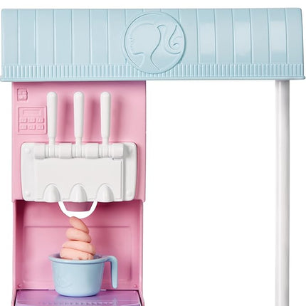 Barbie Careers Playset, Ice Cream Shop Set with Blonde Fashion Doll, Ice Cream Machine, Molds, Dough & Accessories