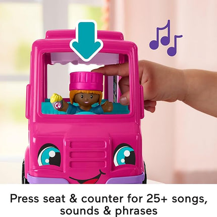 Fisher-Price Little People Barbie Toddler Toy Cupcake Truck Musical Playset with 9 Pieces for Pretend Play Kids Ages 18+ Months (Amazon Exclusive)