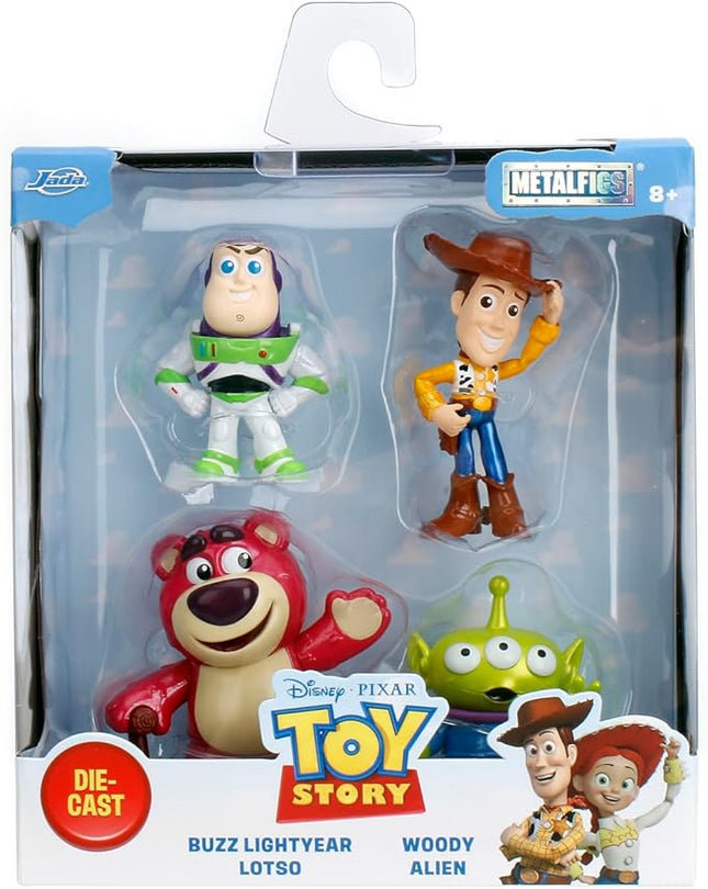 Jada Toys Toy Story Metalfigs 4-Pack – Buzz Lightyear, Woody, Alien, Lotso – Gift Set for Kids and Fans Ages 8+ – Pixar Characters– 2.5” Diecast Collectible Figure