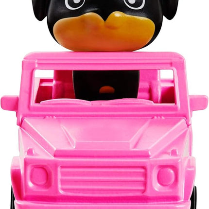 Barbie Extra Doll & Accessories with Rainbow Braids in Long-Fringe Denim Jacket with Pet Puppy and Car for Pet