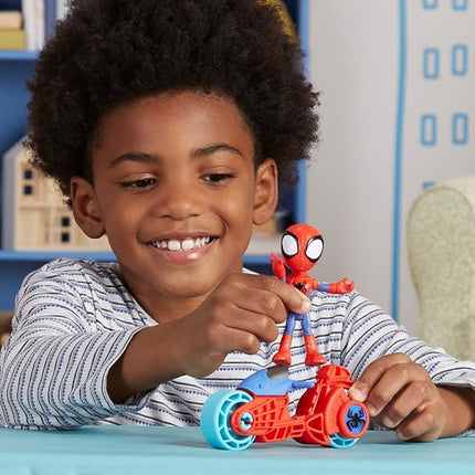 Hasbro Marvel Spidey and His Amazing Friends, Spidey Action Figure with Toy Motorcycle, Preschool Toys for 3 Year Old Boys and Girls and Up