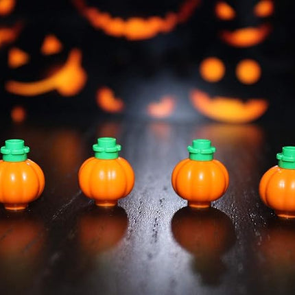LEGO Halloween Accessory - Orange Pumpkin with Green Stem - 4 Pack (with Extra Red Pumpkin)