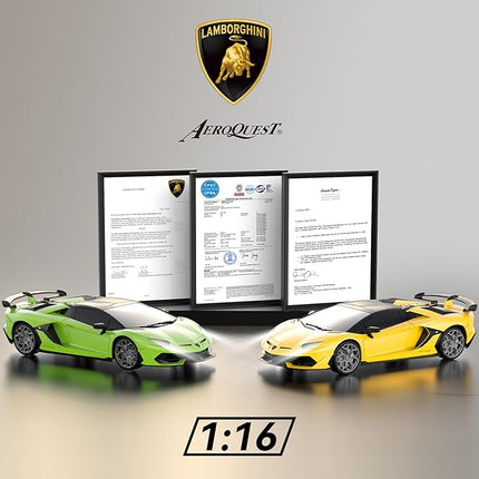 Remote Control Car for Lamborghini, Officially Licensed 1:16 Scale Lambo Hobby Rc Cars with Headlight, 2.4GHz Race Car Toys for Boy Girl 4-12 Years Old, 12Km/h, Birthday Gift