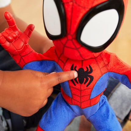 Spidey and his Amazing Friends Marvel Dance 'N Crawl Spidey, Interactive Plush Toy with 20 Phrases & Sounds, 2 Songs, Super Hero Toys for Kids 3 & Up