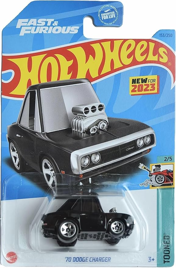 Hot Wheels '70 Dodge Charger, Tooned 2/5 [Black] 153/250