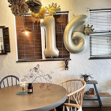 Smlpuame 40 Inch Beige Number 9 Balloons for 9th Birthday Decorations Boys Girl, Giant Self-Sealing Cream Foil Number 0-10 White Sand Balloon for Women Men Party Anniversary Baby Shower Supplies