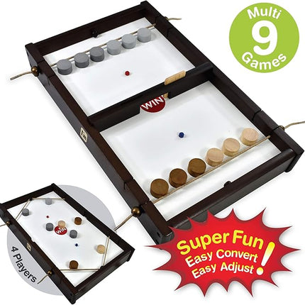 Big Shooz n TOZZ : Wooden Multi Tabletop Indoor Portable Board Games for Kids and Family