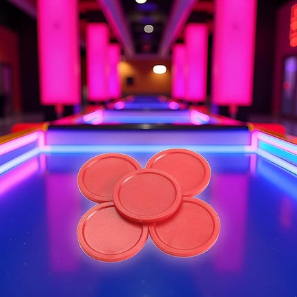 BWESOO 5Pcs Red Mini Air Hockey Table Pucks 50mm Puck Children Table New 2-inch Convenient and Attractive Air Hockey Arcade and Table Games