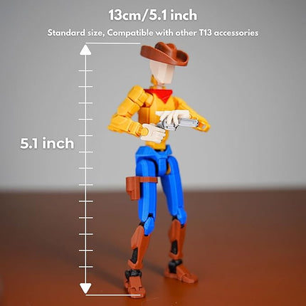 Cowboy t13 Action Figure｜Assembly Completed｜ 3D Printed Dummy 13 for Collectors｜Lucky 13 Gift for Childrens