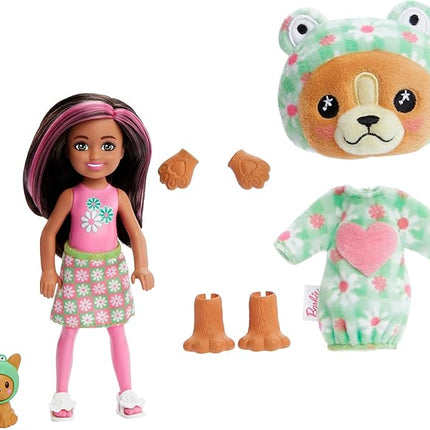 Barbie Cutie Reveal Chelsea Doll & Accessories, Animal Plush Costume & 6 Surprises Including Color Change, Puppy as Frog