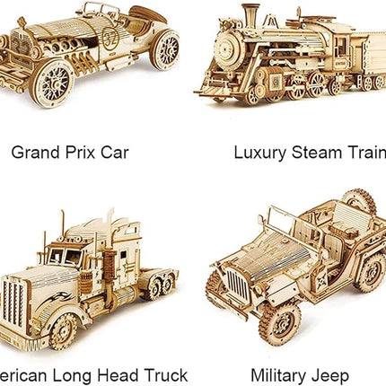 ROKR Model Car Kits Wooden 3D Puzzles Model Building Kits for Adults-Educational Brain Teaser Assembly Model for Adults to Build, Desk Decor/DIY Hobbies for Teens&Kids (Jeep Wrangler/7.5 * 4 * 3.5)