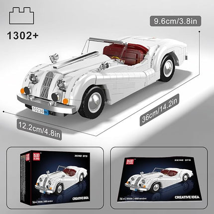 Mould King Sports Car Building Block Kits, MOC Classic Car Model Kit Supercar Racing Model Building Sets, Gift for Age 14+/Adult Collections Enthusiasts (1,302+ Pieces)