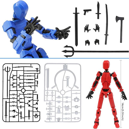 Titan 13 3D Multi-Jointed Movable Lucky 13 T13 Action Figure Toy (Five Colors) Requires self-Assembly - develops Children's Hands-on Skills