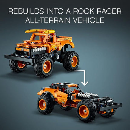 LEGO Technic Monster Jam El Toro Loco, 2 in 1 Pull Back Truck to Off Roader Car Toy 42135, Monster Truck and Race Car Building Toy, Construction Kit for Kids, Boys, Girls Age 7+ Years Old