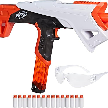 Nerf Pro Torrent Half-Length Dart Blaster, 150 FPS, 15 Nerf Pro Half-Length Darts, 15-Dart Magazine, Pump Action, Eyewear, Gifts for Teens, 14+
