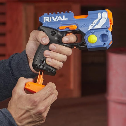 Nerf Rival Knockout XX-100 Blaster - Round Storage, 90 FPS Velocity, Breech Load - Includes 2 Official Rival Rounds - Team Blue
