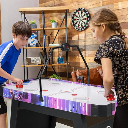 KOTEK 56 Inch Air Hockey Table, Hockey Table Game w/Digital LED Scoreboard & Powerful 12V Motor, Indoor Ice Hockey Table for Game Room, Home, Office with 2 Pucks, 2 Pushers