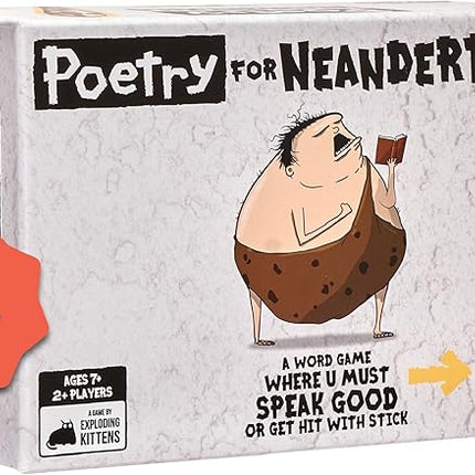 Exploding Kittens Poetry for Neanderthals 2+ Players - Ages 7+ - 15 Minutes to Play - Competitive Word Guessing Game - Party Game, Family Game Night, Kid and Adult Card Game