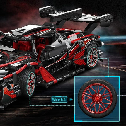 Adults Challenging Racing Car Building Blocks Kit，1:14 1391 Pieces Car Model Building Set DIY Toys for Boys Age 12 13 14 15 16