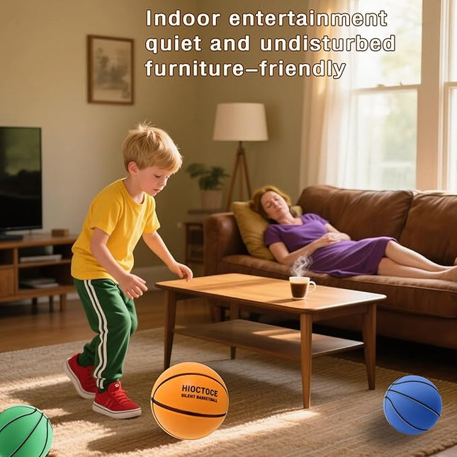 Silent Basketball Size 7 (29.5") - Upgraded Foam Basket-Ball for Arcade Games, Indoor Training, Higher Bounce, Quiet Dribble, Perfect for Various Indoor Activities & Basket-Ball Gifts