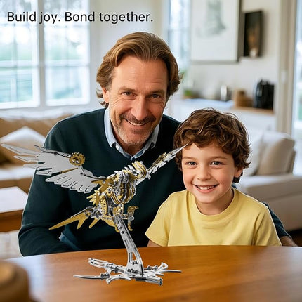 Eagle 3D Metal Model Kits for Adults and Teens,3D Metal Puzzles, Mechanical Assembly Models, Collectible Mechanical Engineering Crafts for Home Office Decoration & Gift (Yellow)