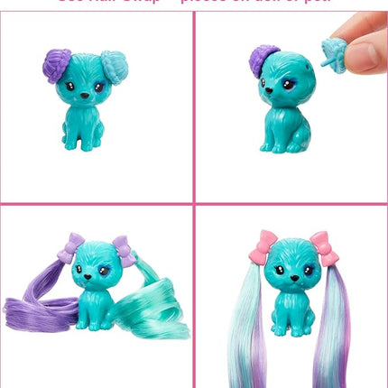 Barbie Color Reveal Doll, Glittery Purple with 25 Hairstyling & Party-Themed Surprises Including 10 Plug-in Hair Pieces