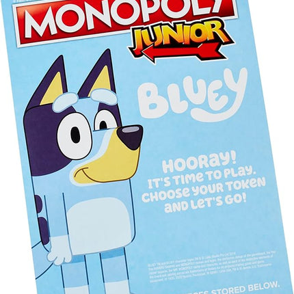 Hasbro Gaming Monopoly Junior Bluey Edition Board Game | Kids Play as Bluey, Bingo, Mum & Dad for Girls & Boys | Ages 5+ (Amazon Exclusive)