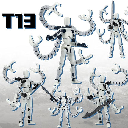 Already Assembled T13 Action Figure Accessories,Dummy 13 T13 Multi-Jointed Movable,for Collectors Desktop Decorations t-13 Movability 3D Printed Toys (Golden)