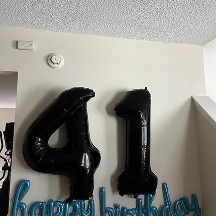 Smlpuame 40 inch Number Balloon 0-9 Black Large Number 4 Balloons,Digital Balloons for Birthday Party Celebration Decorations Supplies, Helium Foil Number Balloons for Wedding Anniversary