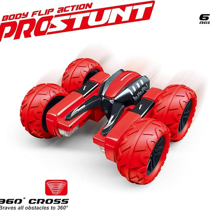 Threeking RC Stunt Car Remote Control Cars with Lights Rotating Double-Sided Driving Indoor Outdoor Toys Gifts Presents for 6 7 8 9 10 11 12 Year Old Kids Boys Girls