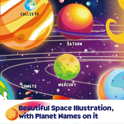 SYNARRY 100 Piece Puzzles for Kids, Space Puzzle for Kids Ages 4-8 Solar System Puzzle, 100 Pieces Puzzles for 3 4 5 6 7 8 Year Olds Boys Girls, Easter Basket Stuffers Valentines Day Gifts for Kids