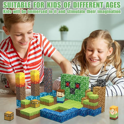 160 PCS Magnetic Blocks Building Toys, Build 3D Magnetic Building Blocks Set for Kids Ages 3+, Magnet Blocks STEM Sensory Educational Christmas Birthday Gifts Construction Toys