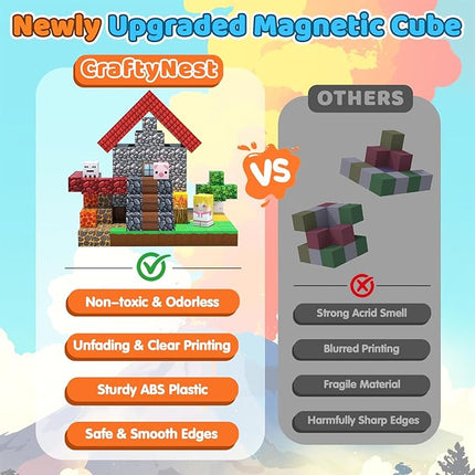 208 PCS Magnetic Blocks Building Toys, Build 3D Magnetic Building Blocks Set for Kids Ages 3+, Magnet Blocks STEM Sensory Educational Christmas Birthday Gifts Construction Toys