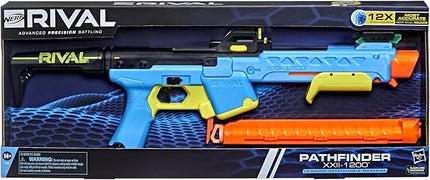 Nerf Rival Pathfinder XXII-1200 Blaster, Most Accurate Rival System, Adjustable Sight, 12-Round Magazine, 12 Rival Accu-Rounds