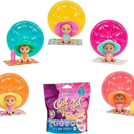 Barbie GTT12 - Color Reveal Babies Sand & Sun Series Assortment, dla wieku 3+.