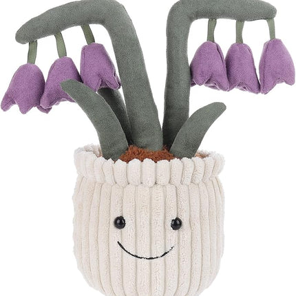 Apricot Lamb Soft Flores Convallariae Plant Plush Toy, Stuffed Purple Flower Pot, Kawaii Plushie for Kids