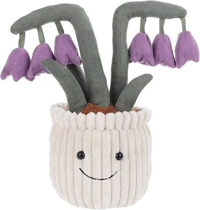 Apricot Lamb Soft Flores Convallariae Plant Plush Toy, Stuffed Purple Flower Pot, Kawaii Plushie for Kids