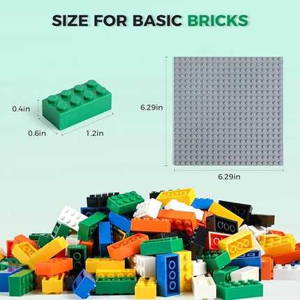 500 Piece Classic Building Bricks and 1 Gray Baseplate, 2x4 Bricks Bulk Creative Building Toys, Blocks Bulk for Kids Ages 6+, 7 Colors(Samll Bricks, 1.25x0.62x0.47 in)