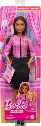 Barbie Careers Doll & Accessories, Future Leader with Light Brown Hair Wearing Outfit with 2 Golden Bracelets & “B” Pin, Includes Sticker for Kids