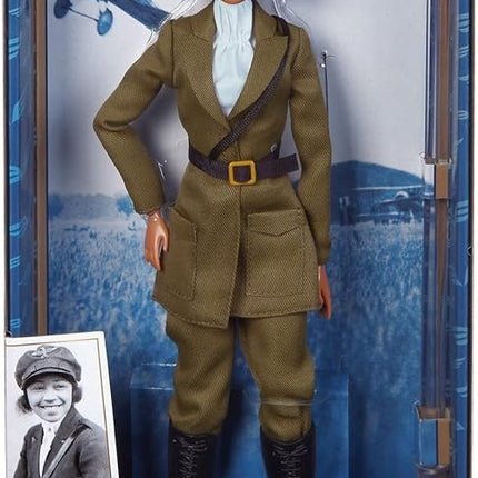 Barbie Inspiring Women Doll, Bessie Coleman Collectible Dressed in Aviator Suit with Helmet and Goggles