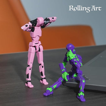 Action Figure Set, Model 13 Action Figure Multi-Jointed Movable,Gift Box Packaging, a Great for Loved Ones and Friends. (Blue + Purple)