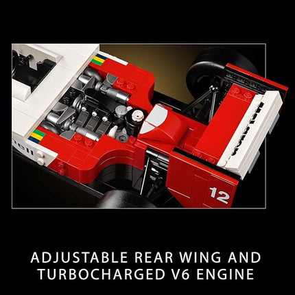 LEGO Icons McLaren MP4/4 & Ayrton Senna Minifigure Model Car Kit - Buildable F1 McLaren Set for Adults, Ages 18+ - Gift for Birthdays - 10330