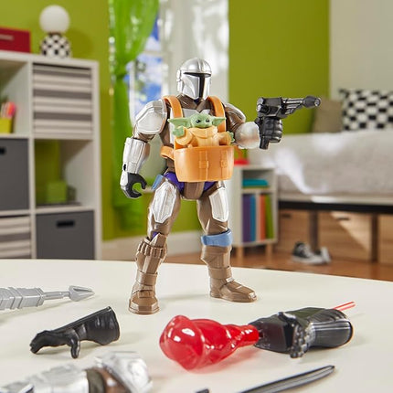 Star Wars MixMashers Deluxe Mandalorian Figure with Grogu to Mix and Combine with Accessories